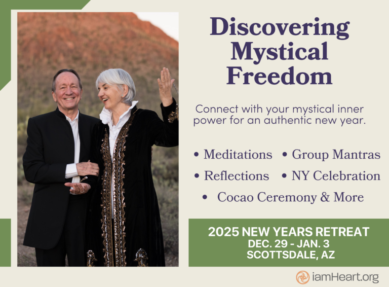 Susanna and Puran Bair announcement to lead New Years Retreat in Scottsdale, AZ 2025.