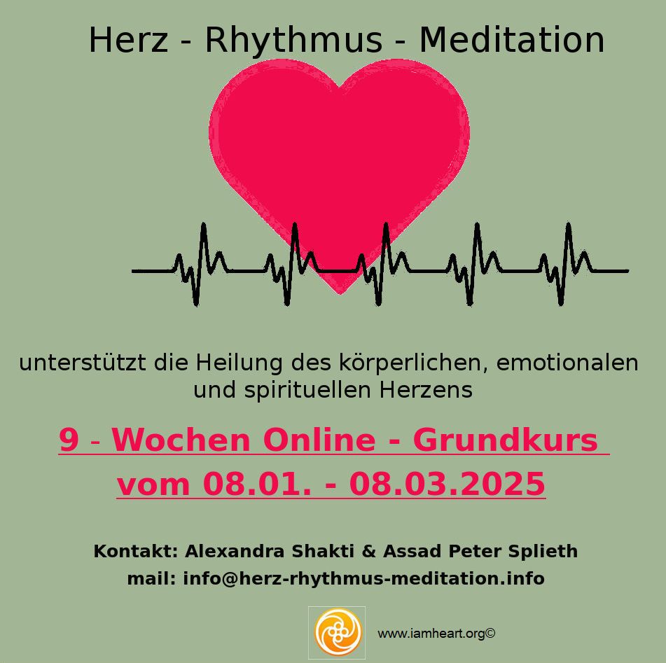 9 Wochen Online-Kurs in Herz-Rhythmus-Meditation (HRM)